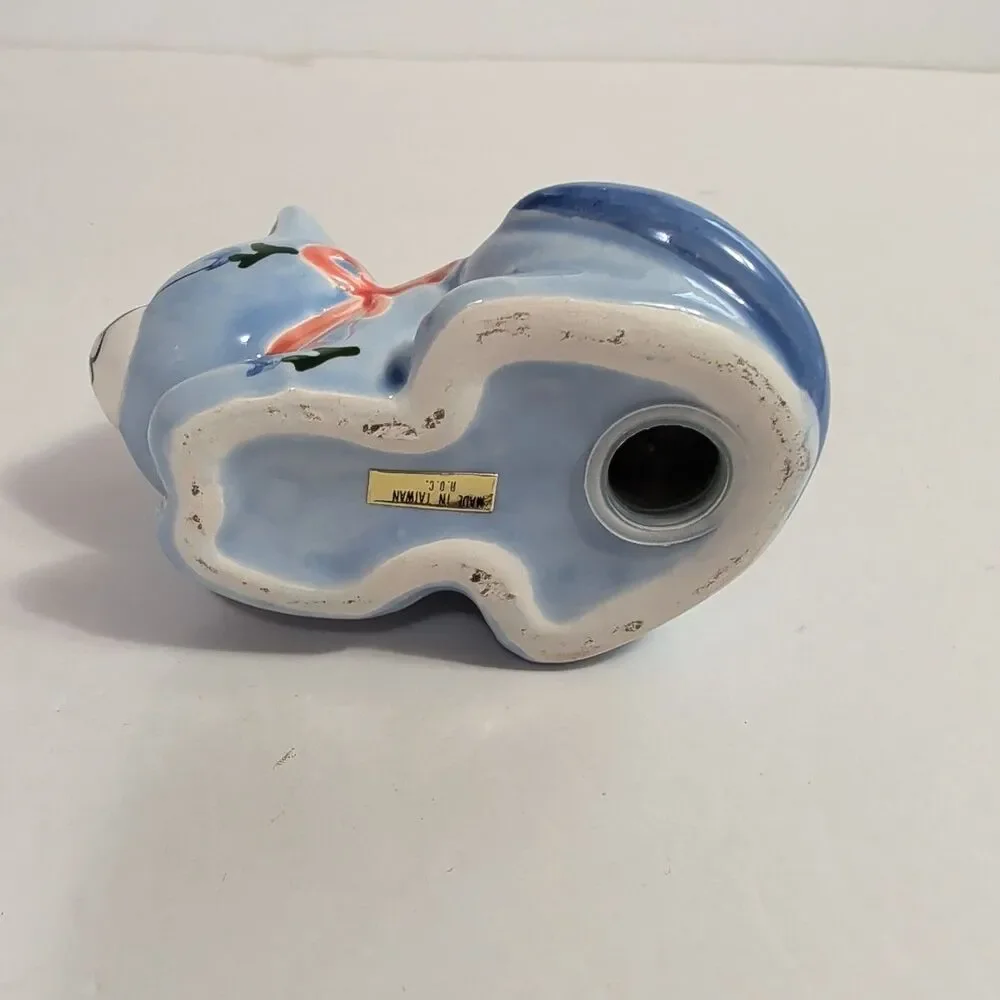Vtg Otagiri Ceramic Blue Cat Salt & Pepper Shaker & Creamer Set 1980's